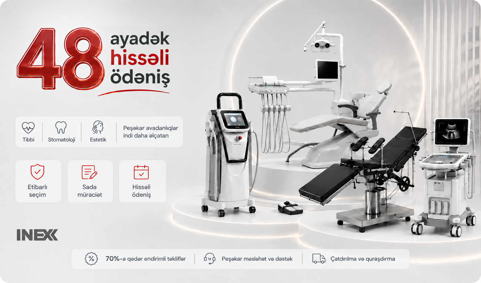 48 ayadək hissəli ödəniş — Tibbi, Stomatoloji və Estetik Avadanlıqlar